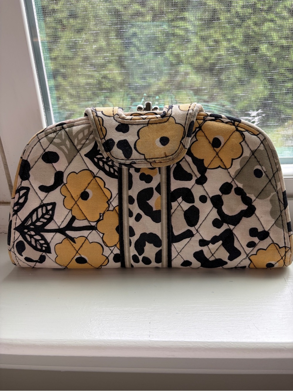Vera Bradley Yellow Floral Quilted Clutch Wallet